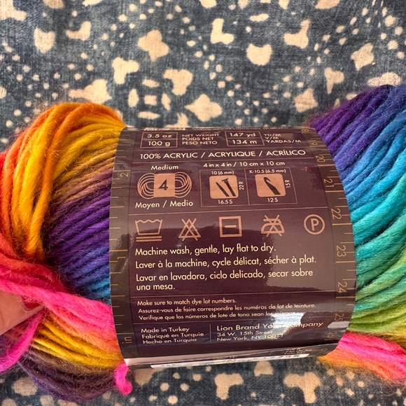 Acrylic Yarn Lot - Burgundy and Rainbow - Picture 4 of 9